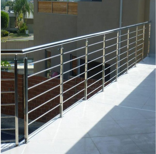 Угловые хромированные перила для балкона арт: L0062