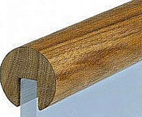 Поручень деревянный из Дуба Ø50мм С ПАЗОМ, премиум Ф-1163