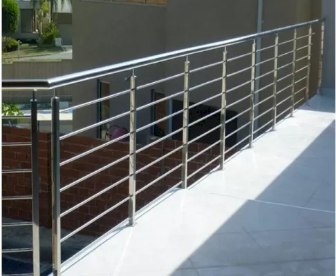 Угловые хромированные перила для балкона арт: L0062